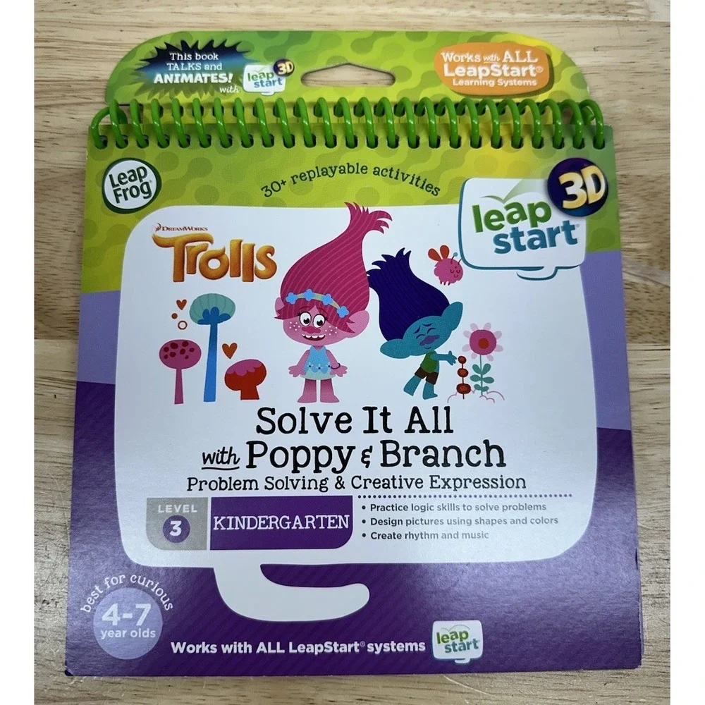 LeapFrog LeapStart 3D Trolls Solve It All with Poppy & Branch Level 3 ages 4-7